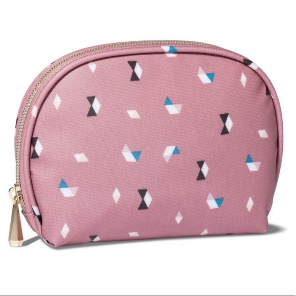Sonia Kashuk Round Top Zip Makeup Bag Pink NWT